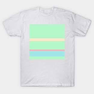 A sensational customization of Soft Pink, Robin'S Egg Blue, Light Mint and Pale Peach stripes. T-Shirt